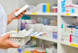 empleado-de-farmacia-acomoda-medicamentos