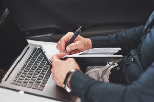 Business Hand Writing Notes car seat.
