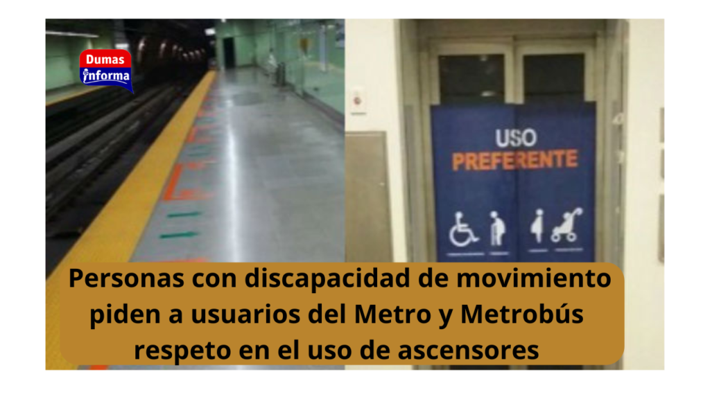 Personas con discapacidad de movimiento piden a usuarios del Metro y Metrobús respeto en el uso de ascensores