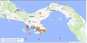 Mapa actualizado de sismos Instituto de Geociencias de la Universidad de Panamá